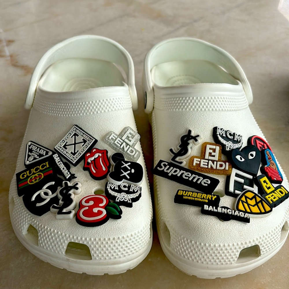 White 8 Crocs